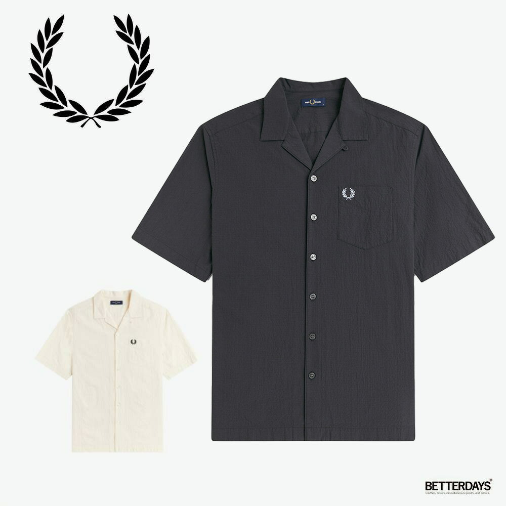 フレッドペリー オープンカラーシャツ メンズ 半袖 FRED PERRY SEERSUCKER REVERE COLLAR SHIRT M2471