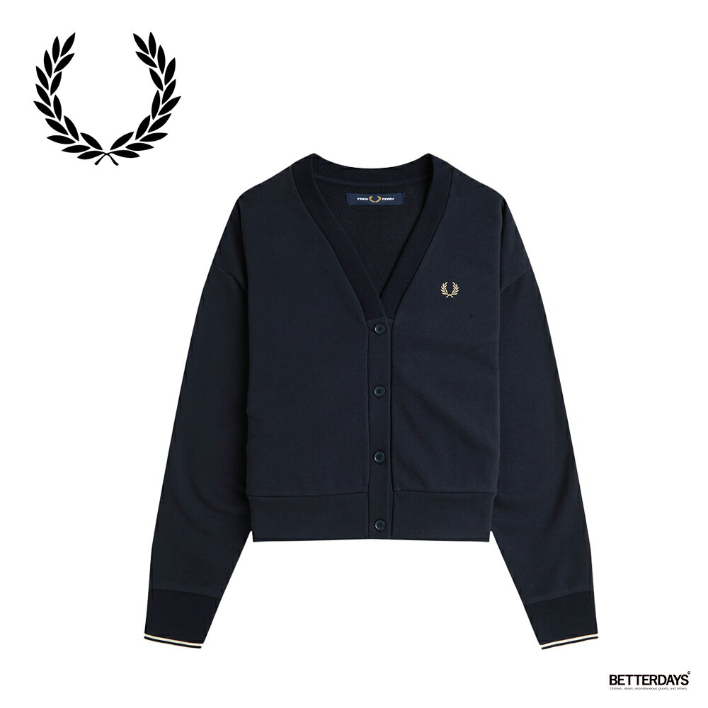 新品】フレッドペリーVネックカーディガン 10 ネイビー長袖
