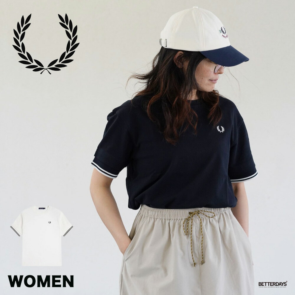 【SALE/10%OFF】フレッドペリー Tシャツ ショートスリーブ レディース 半袖 鹿の子 FRED PERRY Tipped Pique T-Shirt【...