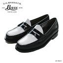 ローファー メンズ 11010H LARSON LEATHER SOLE BLACK & WHITE ジーエイチバス G.H.BASS 【国内正規品】