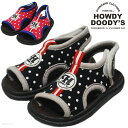 【1000円OFFクーポン配布中 4月お買い物マラソン】【アウトレット】サンダル キッズ ハウディーHOWDY DOODY'S Hマーク ドット柄 ワンポイント ベルクロで簡単 子供 靴 13-18cm