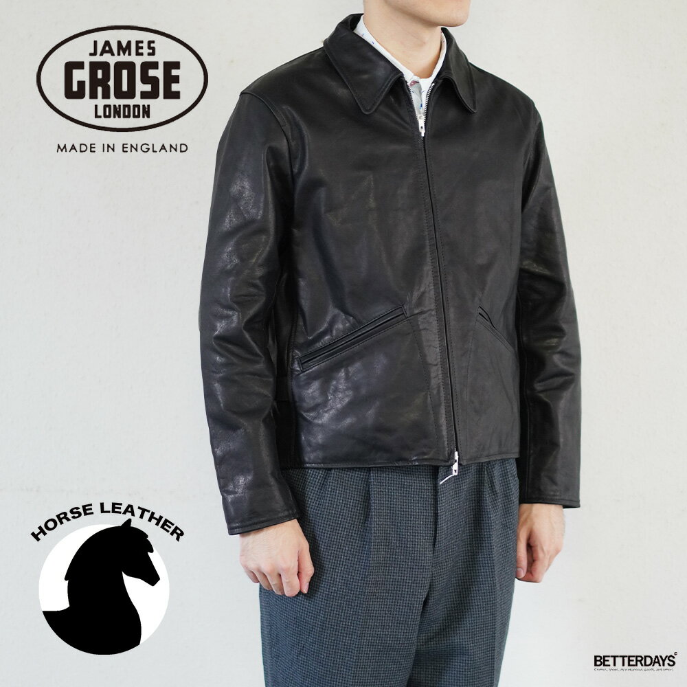 CARLTON JAMES GROSE HORSE LEATHER ライダース レザージャケット 革ジャン メンズ カールトン ジェー..