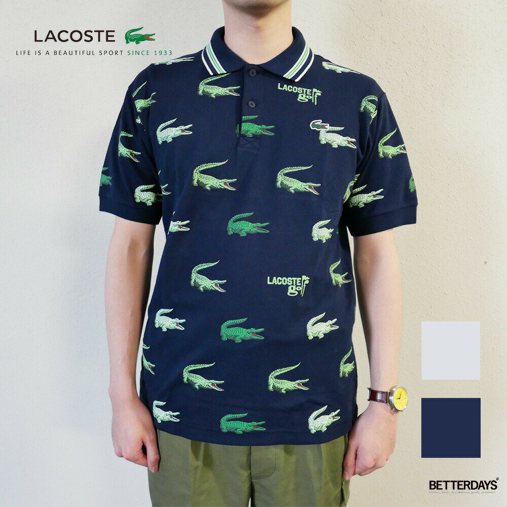 ラコステ 【20%OFFクーポン配布中先着利用順6/1 ワンダフルデー】ラコステ ポロシャツ メンズ ユニセックス LACOSTE ゴルフ 総柄・半袖 【国内正規品】