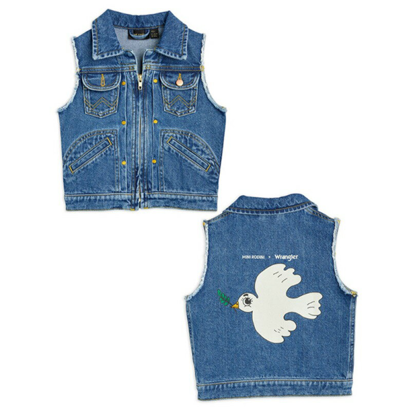 デニムベスト キッズ ジャケット ミニロディーニ ラングラー PEACE DOVE DENIM VES...