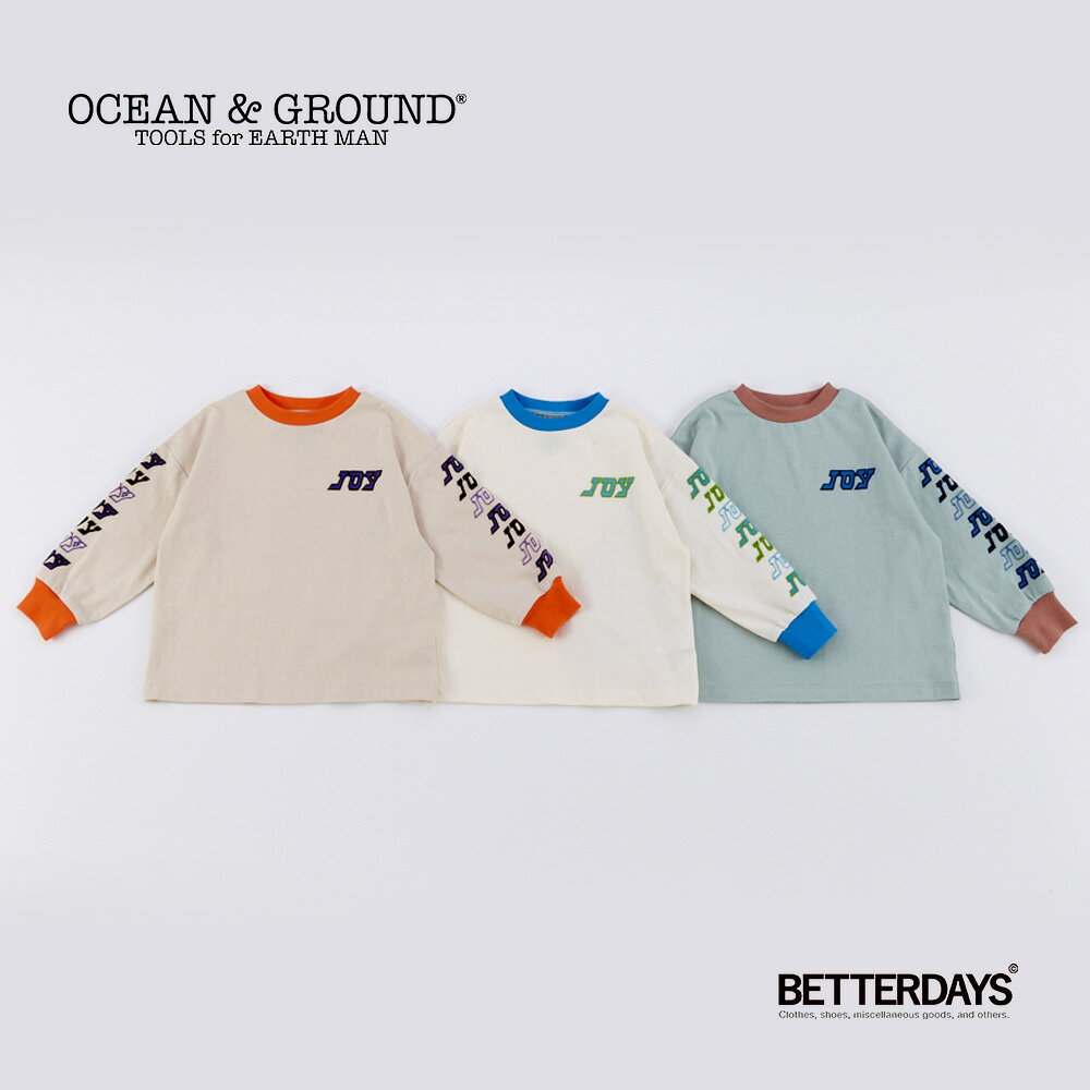 Rakuten - 【1200円OFFクーポン配布中6月スーパーセール】フロッキープリントロゴロンT Tシャツ ロンT 長袖 キッズ ベビー オーシャンアンドグラウンド OCEAN&GROUND 4646004