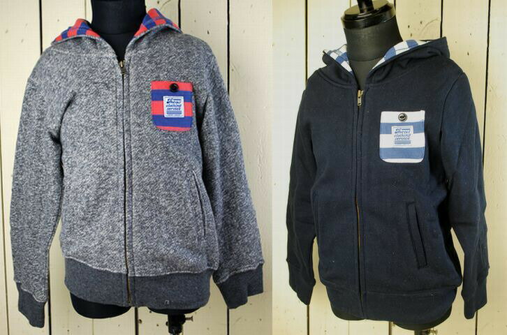 【アウトレット】パーカー キッズ 100cm OIL オイル 100cm-150cm ボーダー使い ジップアップパーカー到..