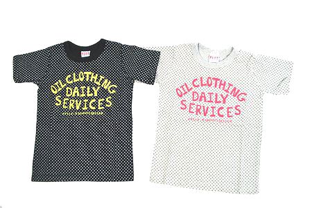 【アウトレット】Tシャツ キッズ 半袖 100cm 110cm 120cm 140cm OIL オイル 100cm～150cm ドット ロゴTシャツ OIL CLOTHING SERVICE 子供服