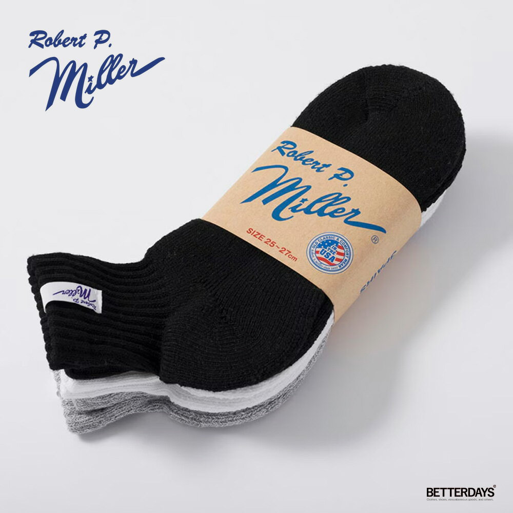靴下 メンズ ロバートピーミラー ショートソックス 3足組 3P Short length socks 25-27cm Robert P.Miller (311c)