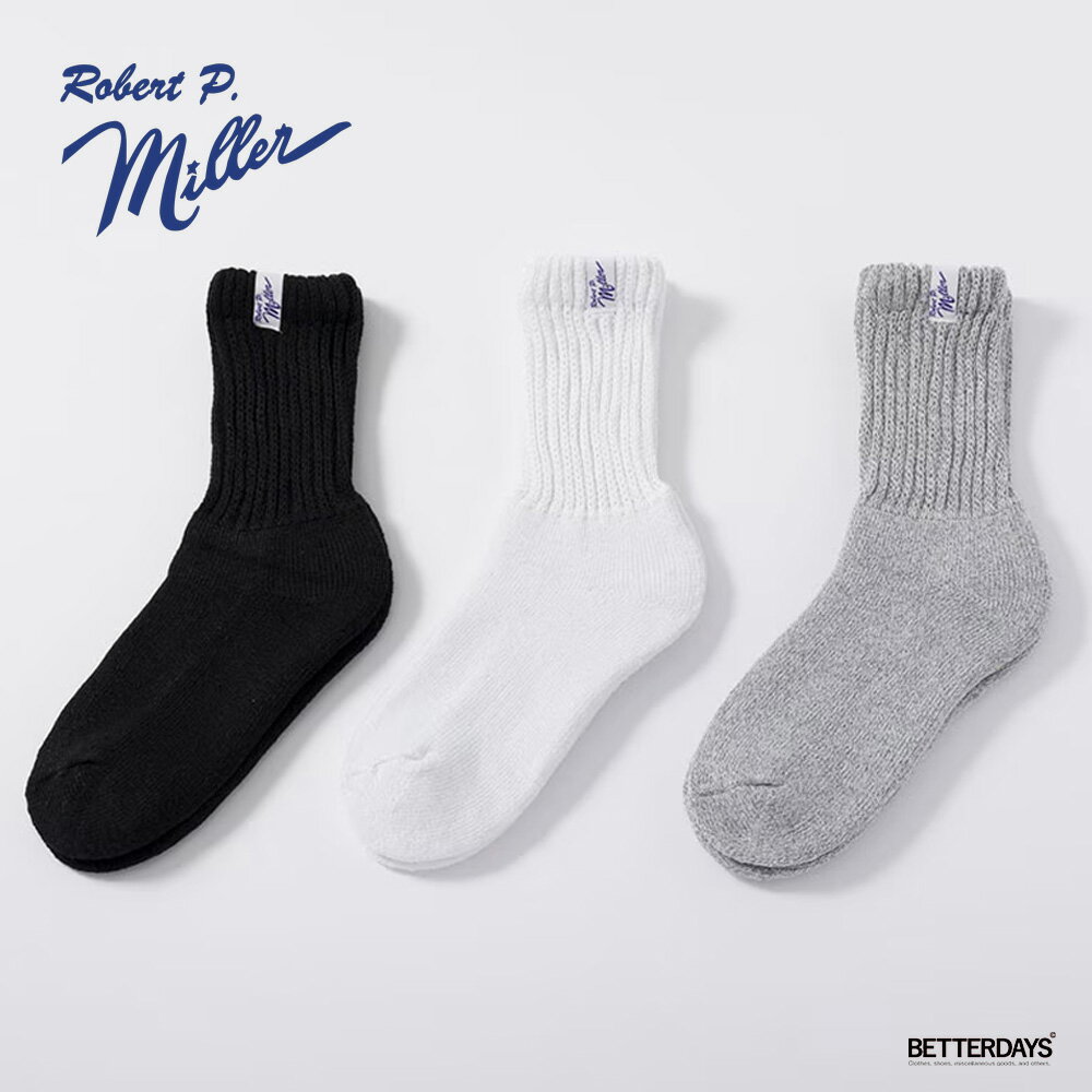 靴下 メンズ ロバートピーミラー クルーソックス 3足組 3P Crew length socks 25-27cm Robert P.Miller (312c)