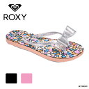 【1000円OFFクーポン配布中 9月スーパーセール】ビーチサンダル キッズ ガールズ ロキシー ラメ リボン ROXY RG LULU IV 18-22cm