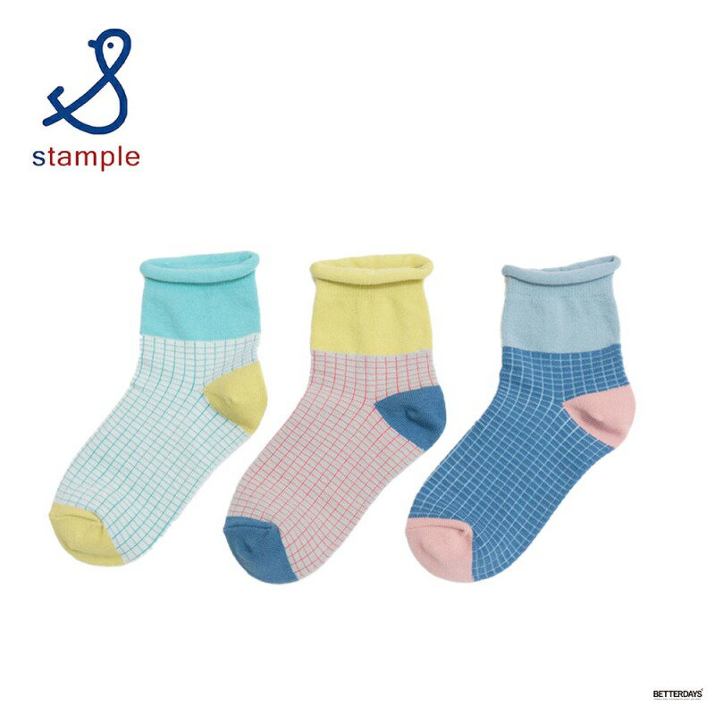 乐天商城 - 【1200円OFFクーポン配布中6月スーパーセール】靴下 キッズ スタンプル Stample ワッフル風　ショートソックス3P 3足セット 女の子 子供 保育所 幼稚園 小学生 レディース 13-21cm 72789