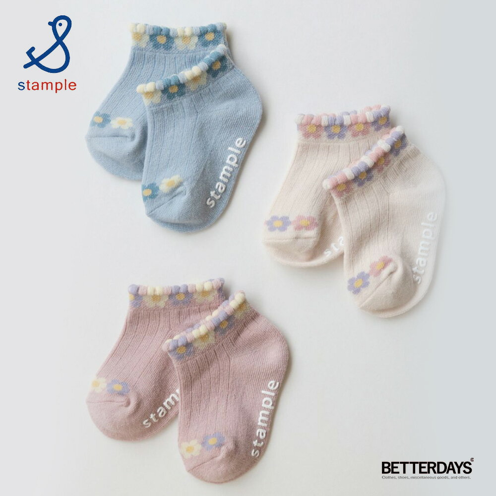【先着利用順20%OFFクーポン配布中2/1ワンダフルデー】靴下 キッズ スタンプル Stample 花柄 園児カローラ ベビー アンクルソックス 3P 3足組 女の子 子供 保育所 幼稚園 11-13cm 72968