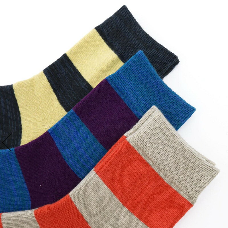 靴下 キッズ スタンプル Stample 太ボーダー クルーソックス 3P 3足組 男の子 女の子 子供 保育所 幼稚園 小学生 13-25cm 73267