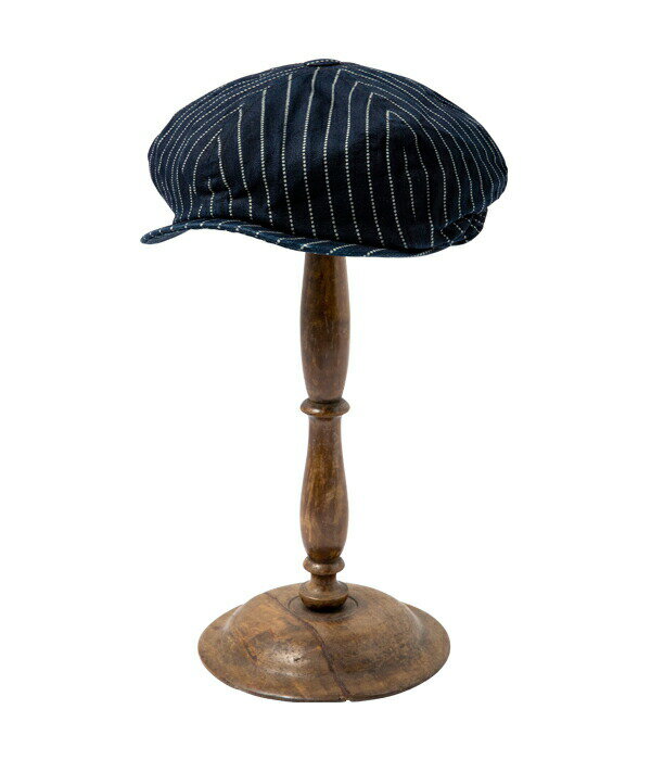 ワークキャップ メンズ デニム ストライプアップルジャックキャップ シュガーケーン 9oz. WABASH STRIPE APPLEJACK CAP