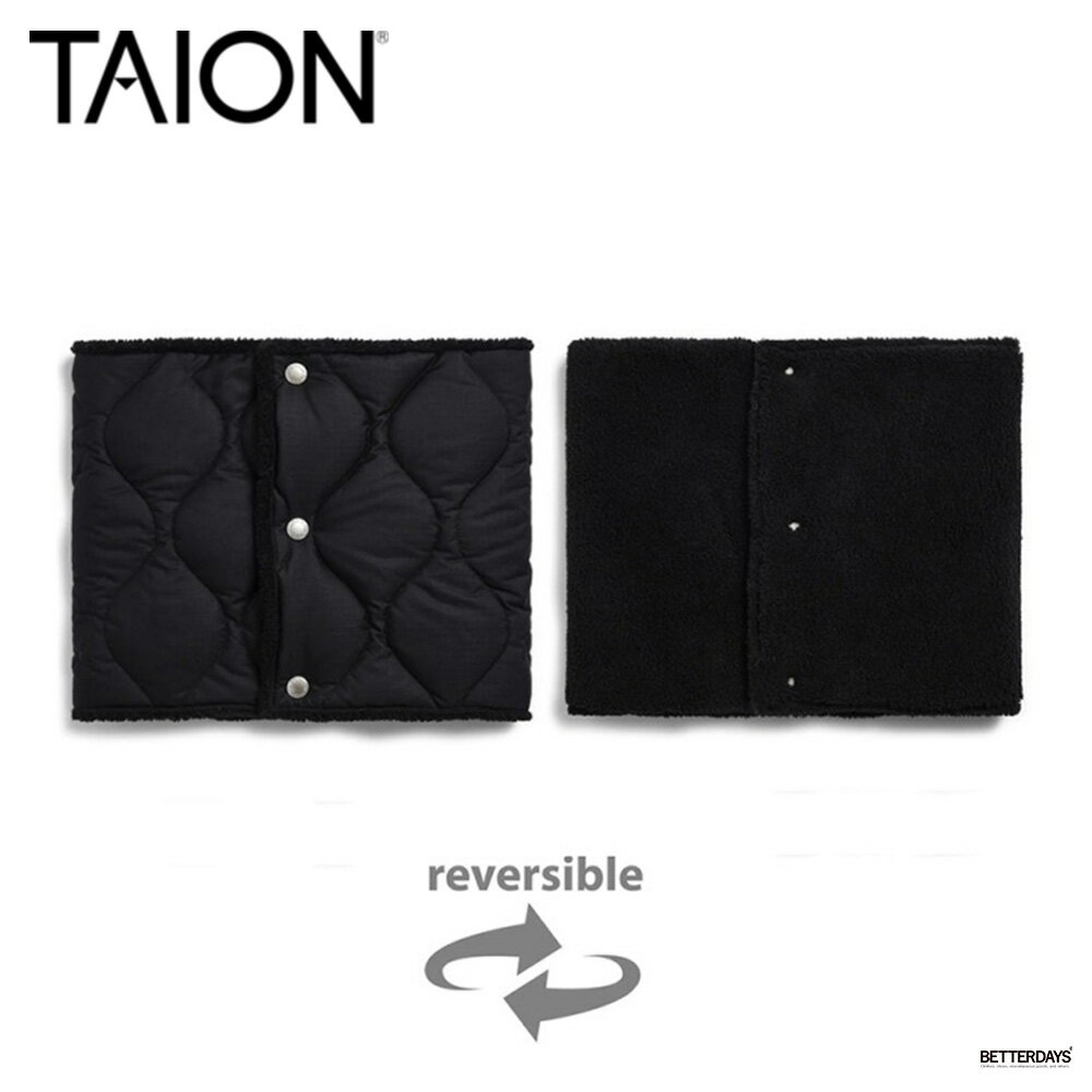 ダウンネックウォーマー ユニセックス ミリタリー リバーシブル MILITARY REVERSIBLE DOWN NECK MUFFLER タイオン 体温 TAION 3