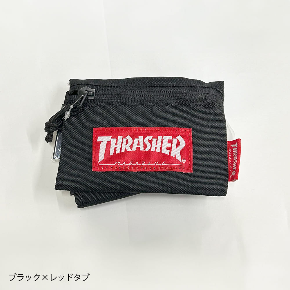 アイテム説明 THRASHERの新作小物が登場です。 ブルーのタグが特徴的なカードコインケースです。 プレゼントなどにも使えます。 ブランド説明 1981年、スケートボードの聖地サンフランシスコにて エドワード.リギンズ氏が(純粋なスケーターだけの雑誌を)という思いから創刊したスケーターのためのマガジン【THRASHER MAGZINE】。 80'Sのアメリカンコアスケーターカルチャーの本筋に当たる THRASHER は雑誌のみならず、 アパレルブランドとしても今もなお数々の有名アーティストに多大な影響を与え続けている。 素材 ポリエステル サイズ コインケース　7.5 × 7 cm カードケース　12 × 9 cm カラー ブラック× ブルータグ 詳細 ●商品名：スラッシャー すらっしゃー THRASHER thrasher 小銭入れ コインケース 財布 サイフ ●用途：普段使い カジュアル シンプル お出かけ 習い事 お稽古 通学 通勤 レッスン 部屋 ギフト 贈り物 誕生日 御祝い プレゼント ●対象:ユニセックス 男女共用 男女兼用 キッズ トドラー ジュニア ボーイズ ガールズ ●イメージ：おしゃれ オシャレ お洒落 かわいい かっこいい 可愛い ポップ キュート おすすめ 人気 丈夫 個性的 機能的 高級感 ブランド セレクトショップ デザイン オリジナル 四季 春 夏 秋 冬 トータル ロゴ スケート スケーター スケボー ストリート スラッシャーのその他オススメ商品はこちらです！ 国内正規販売店 スラッシャー THRASHER Tシャツ スケーターブランドの代表格"THRASHER"。 プリントデザインのTシャツ。 税抜き3,500 円から