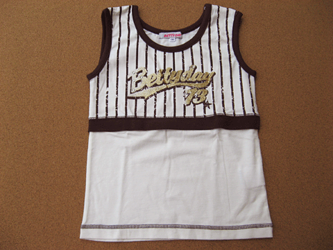 【アウトレット】タンクトップ 女の子 BETTY DAYベティデイ ラインストーン付切替 キッズ 130cm