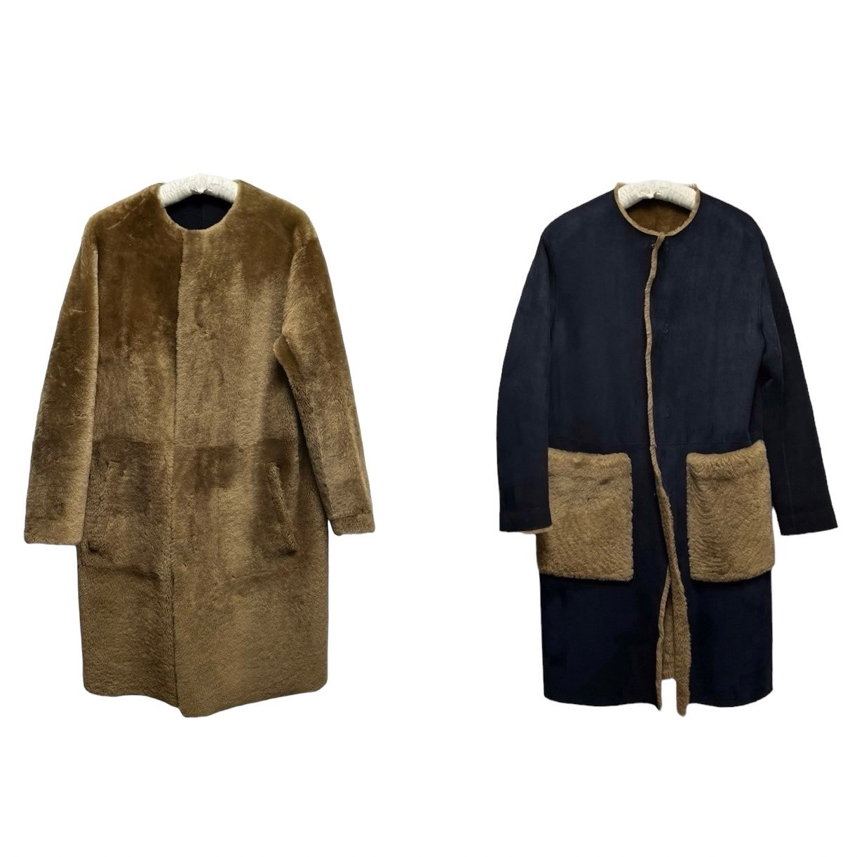 BLAMINK ブラミンク リバーシブルノーカラームートンコート 【中古】