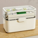 薬箱 家庭用 小物入れ 工具箱 L ミニケース付き 密封防水 大容量 救急ボックス かわいい 多機能薬ケース 裁縫箱 薬入れケース 災害用くすりばこ 救急箱 持ち運び便利 XL S 3層折り畳み式