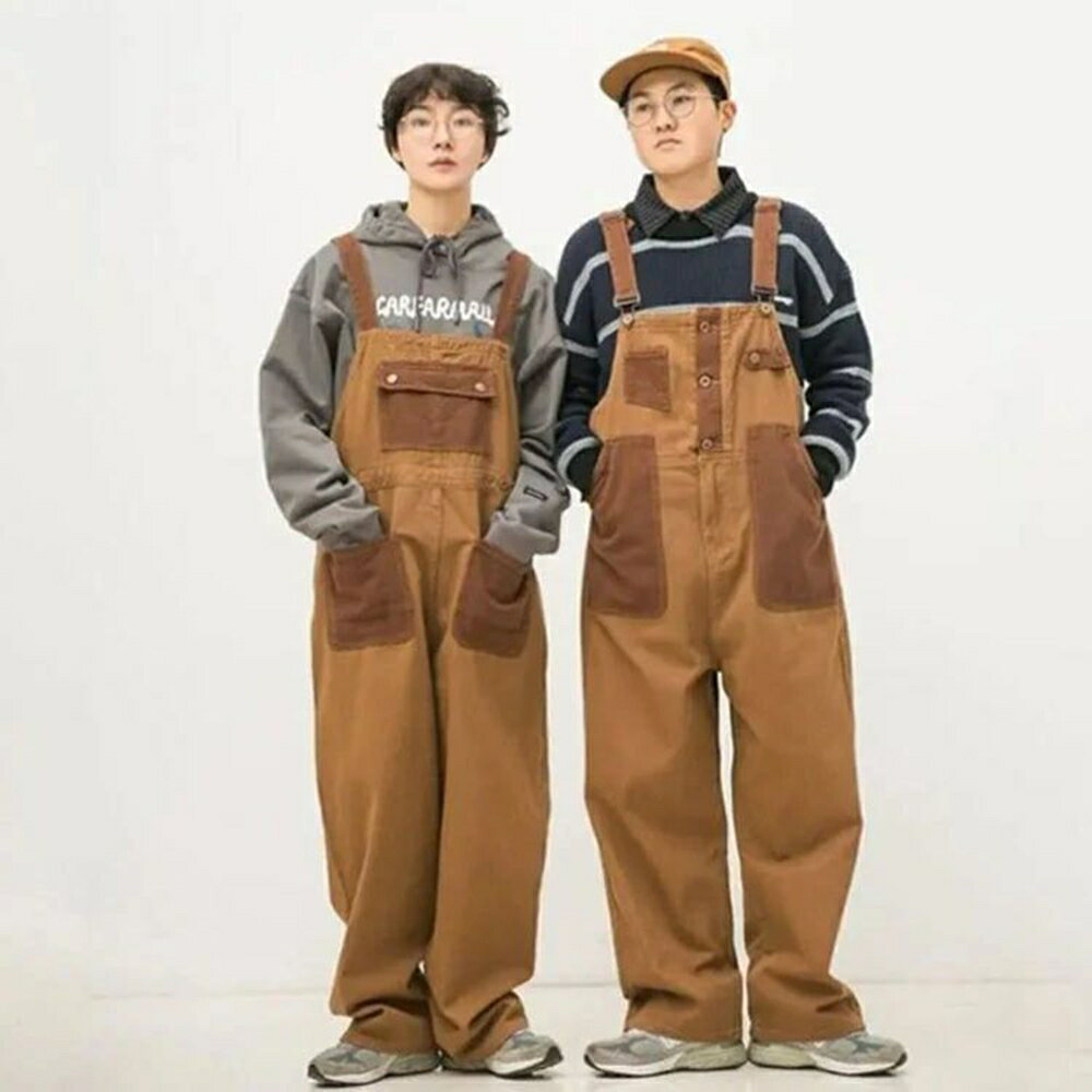 サロペット 夏 カジュアル レディース オーバーオール メンズ 作業着 レディース バイカラー 2way オールインワン おしゃれ 冬 秋 ユニセックス 春 ゆったり サルエルパンツ 配色 オールインワン