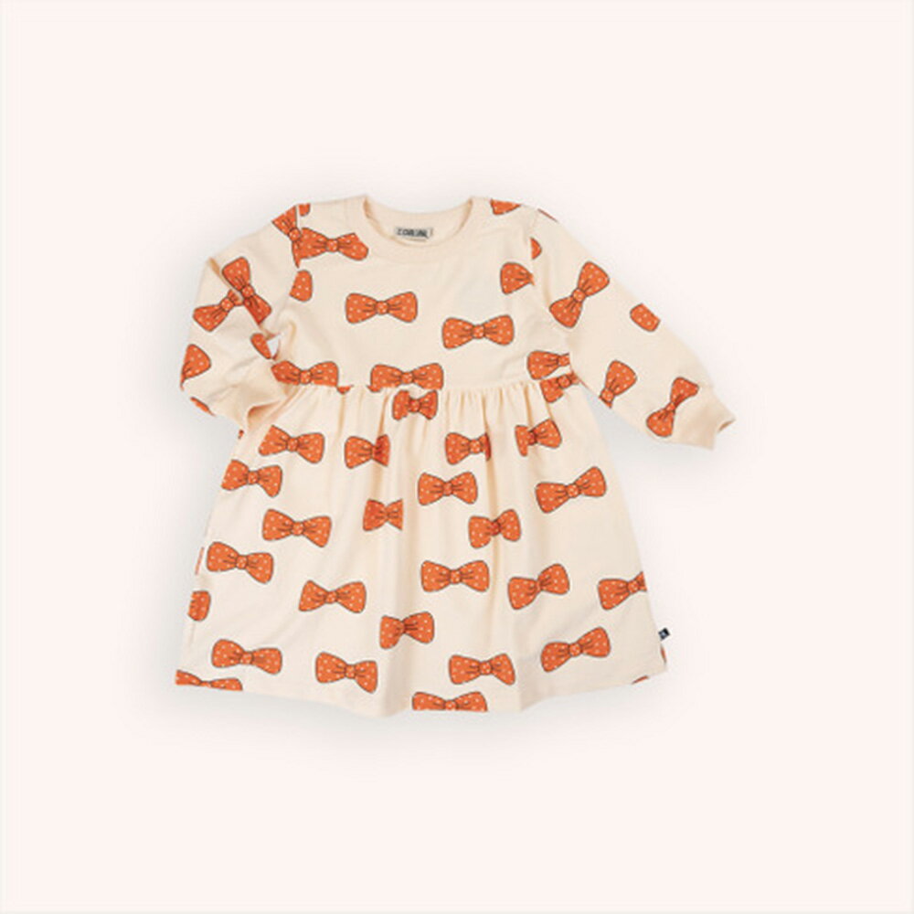 ワンピース ベビー キッズ CarlijnQ Bow dress 総柄 リボン 長袖 カーラインク【国...