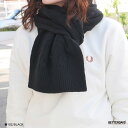 【2000円OFFクーポン配布中6月 お買い物マラソン】マフラー ユニセックス フレッドペリー ラムウール ケーブル編み C8145 Lambswool Cable Scarf【国内正規品】 FRED PERRY