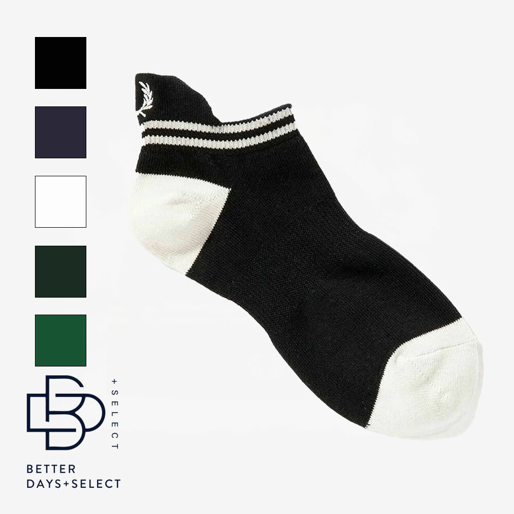 ソックス メンズ レディース フレッドペリー 靴下 ギフト マルチカラーティップドリブアンクルソックス FRED PERRY TIPPED RIB SOCKS ...