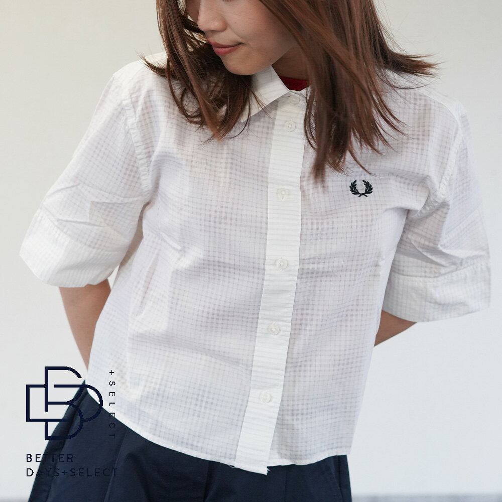 Rakuten - 【3000円OFFクーポン配布中6月スーパーセール】フレッドペリー シャツ レディース 半袖 FRED PERRY OPEN WEAVE CHEQUERBOARD SHIRT 【国内正規品】G2188