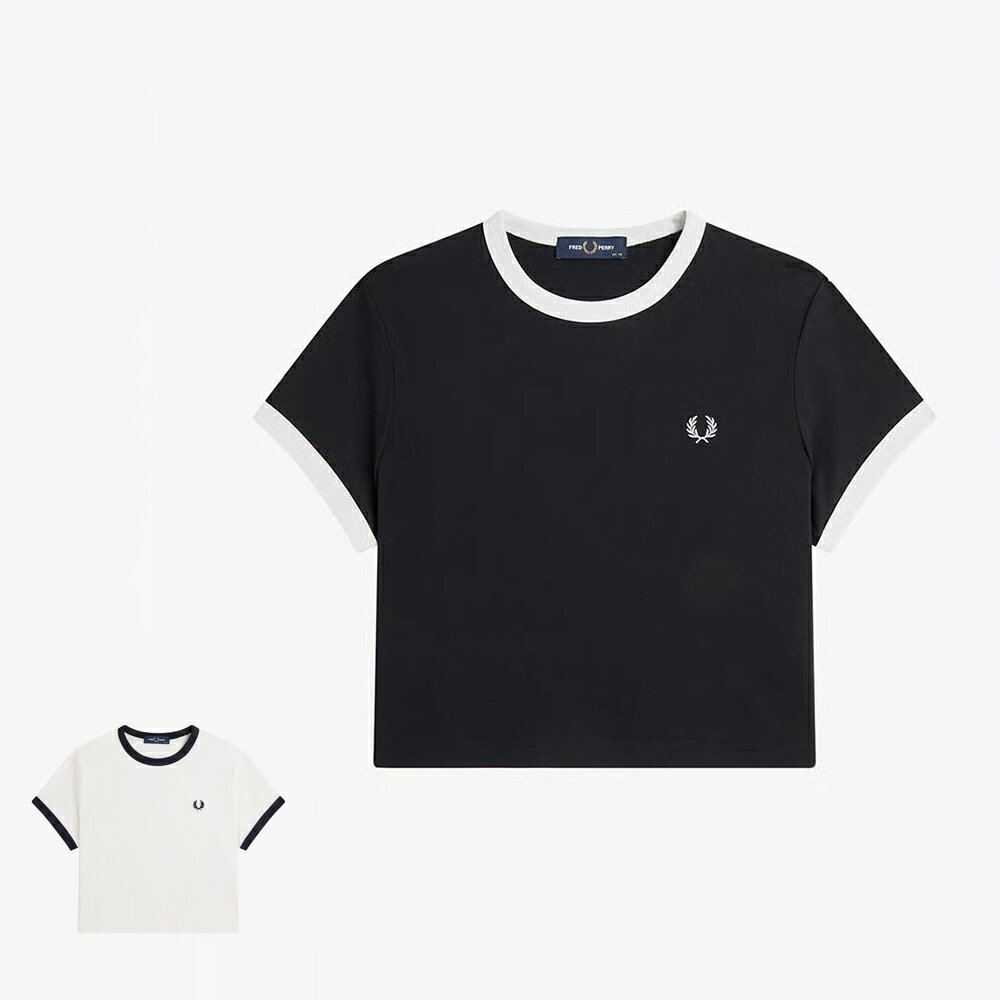樂天商城 - 【3000円OFFクーポン配布中6月スーパーセール】Tシャツ レディース 半袖 リンガーTシャツ ショートスリーブ フレッドペリー FRED PERRY Cropped Ringer T-Shirt【国内正規品】G9163