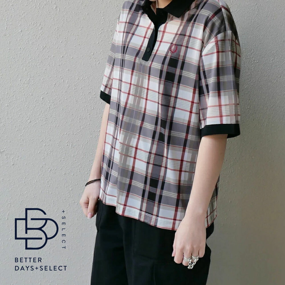 フレッドペリー ポロシャツ レディース メッシュ チェック 半袖 FRED PERRY Check Print Mesh Polo Shirt【国内正規品】G9172