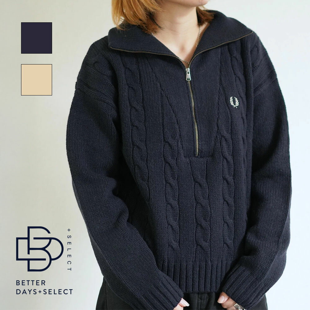 【最大2400円OFFクーポン配布中12月大感謝祭】ハーフジップ ニット レディース セーター フレッドペリー Half Zip Cable Knit Jumper【国内正規品】 FRED PERRY K1103