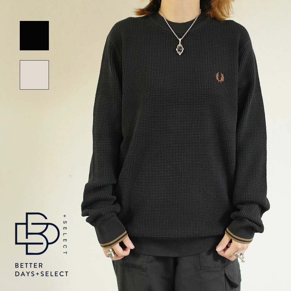 ˥å  եåɥڥ꡼ 롼ͥå åեԤ K6507 WAFFLE STITCH JUMPER ڹʡ FRED PERRY