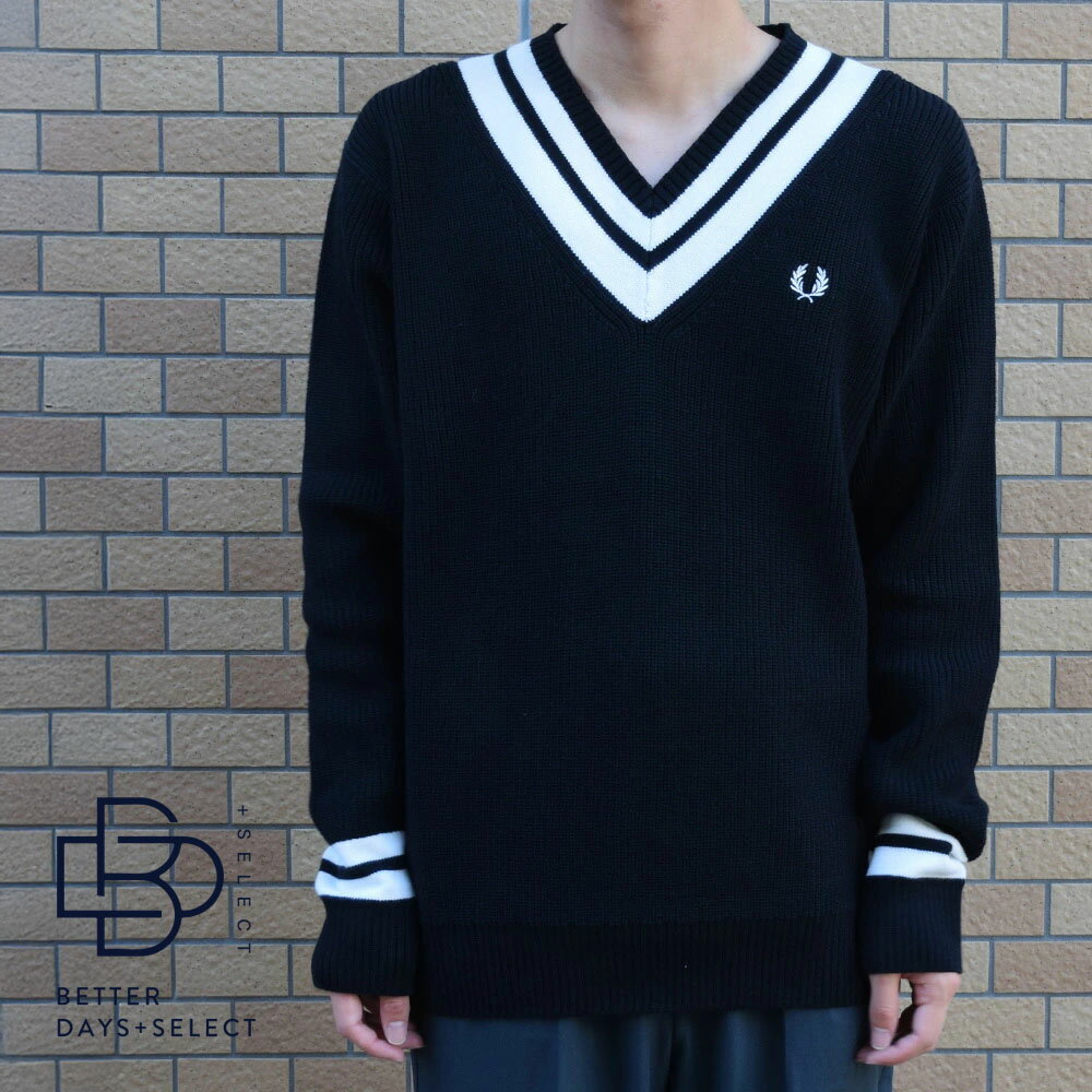 チルデンニット メンズ フレッドペリー Vネック K8541 STRIPED TRIM V-NECK JUMPER 【国内正規品】 FRED PERRY