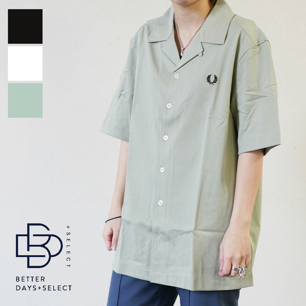 フレッドペリー カラーシャツ メンズ FRED PERRY COMPRESS MESH REVERE COLLAR SHIRT M1745 半袖 