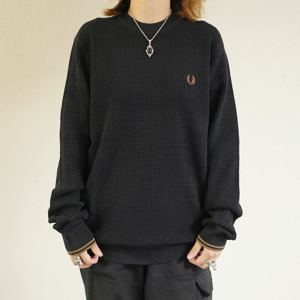 ˥å  եåɥڥ꡼ 롼ͥå åեԤ K6507 WAFFLE STITCH JUMPER ڹʡ FRED PERRY