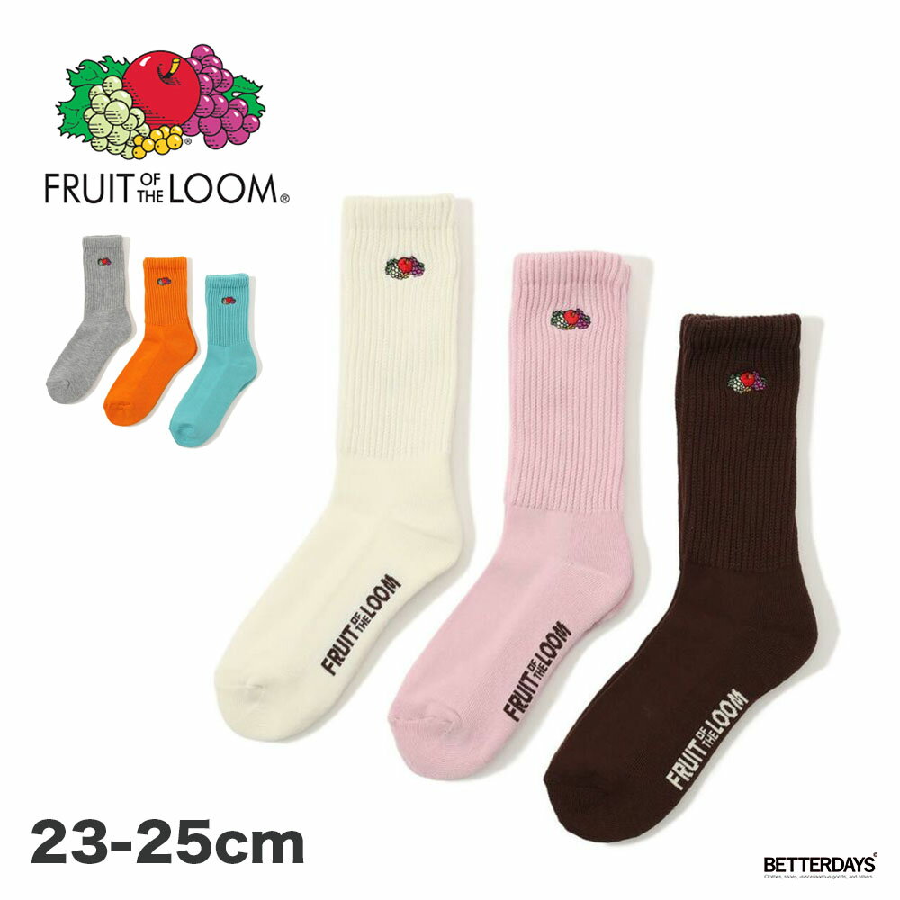 ソックス ユニセックス 靴下 フルーツオブザルーム ゆるリッチェル フルーツロゴ刺繍 クォーターソック..