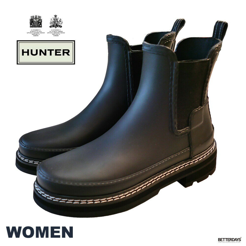 【最大2400円OFFクーポン配布中ブラックフライデー】サイドゴアブーツ レディース ハンター リファインド スティッチ ディテールチェルシーブーツ 22cm-...