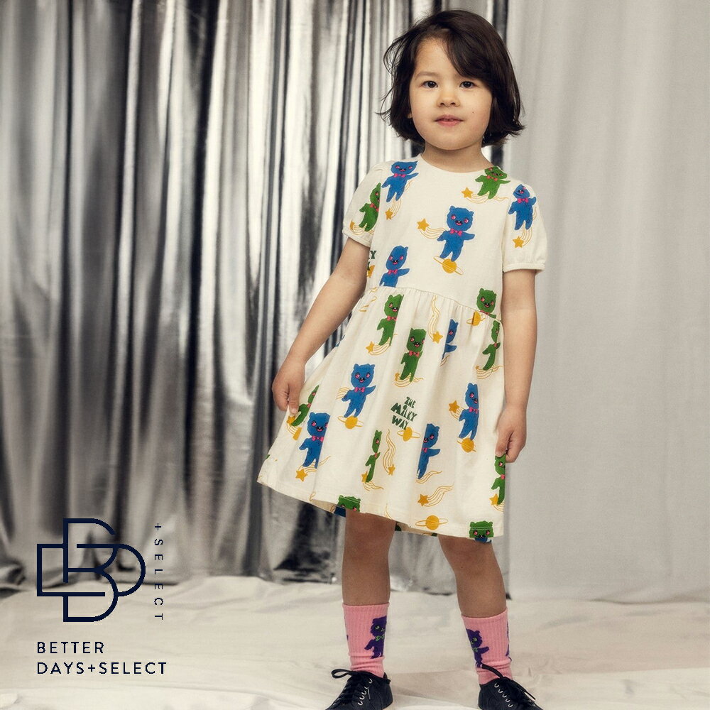 短袖 - ワンピース キッズ ベビー ミニロディーニ エイリアン 総柄 ALIENS PRINT DRESS【国内正規品】 mini rodini