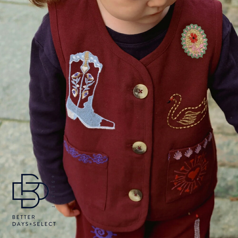 ں2400OFFݥ֥åե饤ǡۥ٥ å ٥ӡ Organic Cotton Burgundy Ellie MINI Vest ...