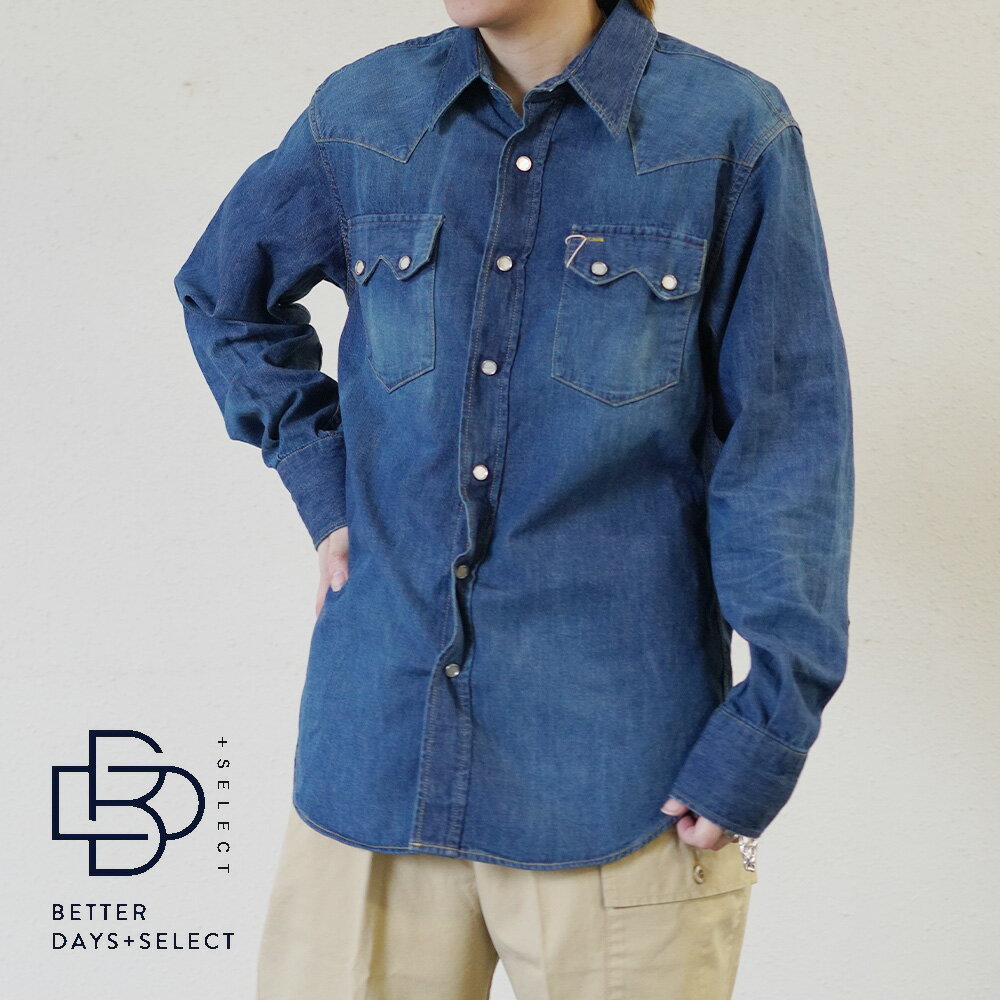 【2400円OFFクーポン配布中4月お買い物マラソン】シャツ 長袖 メンズ シュガーケーン デニム ウエスタンシャツ SUGAR CANE Lot No. SC29684 / BLUE DENIM WESTERN SHIRT AGED MODEL