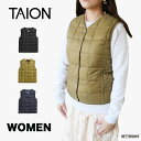 ダウンベスト レディース ユニセックス インナーベスト DOWN VEST ノースリーブ Vネックボタン タイオン 体温 TAION(4)