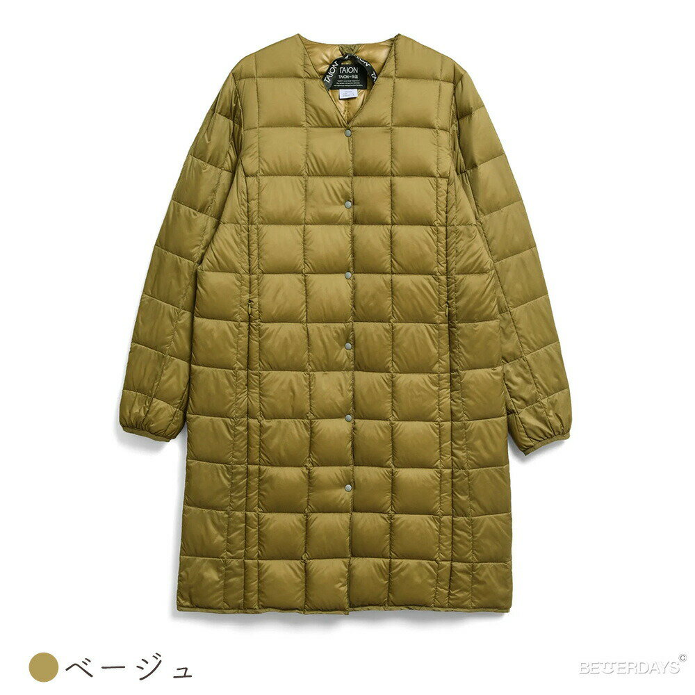 樂天商城 - 【3000円OFFクーポン配布中6月スーパーセール】ロングダウンジャケット レディース インナージャケット DOWN Vネックボタン タイオン 体温 TAION