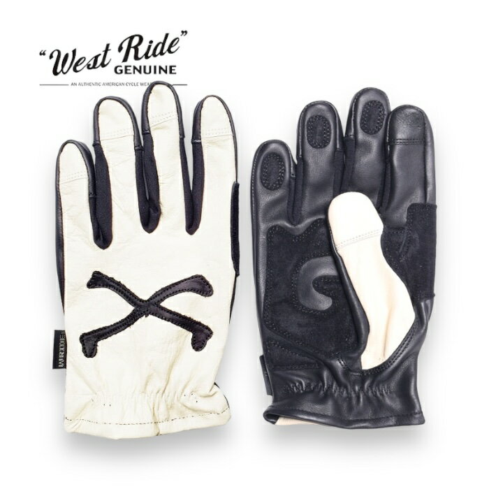 【送料無料】WESTRIDEウエストライド CROSS BONE GLOVE CRM/BLK メンズファッション グローブ