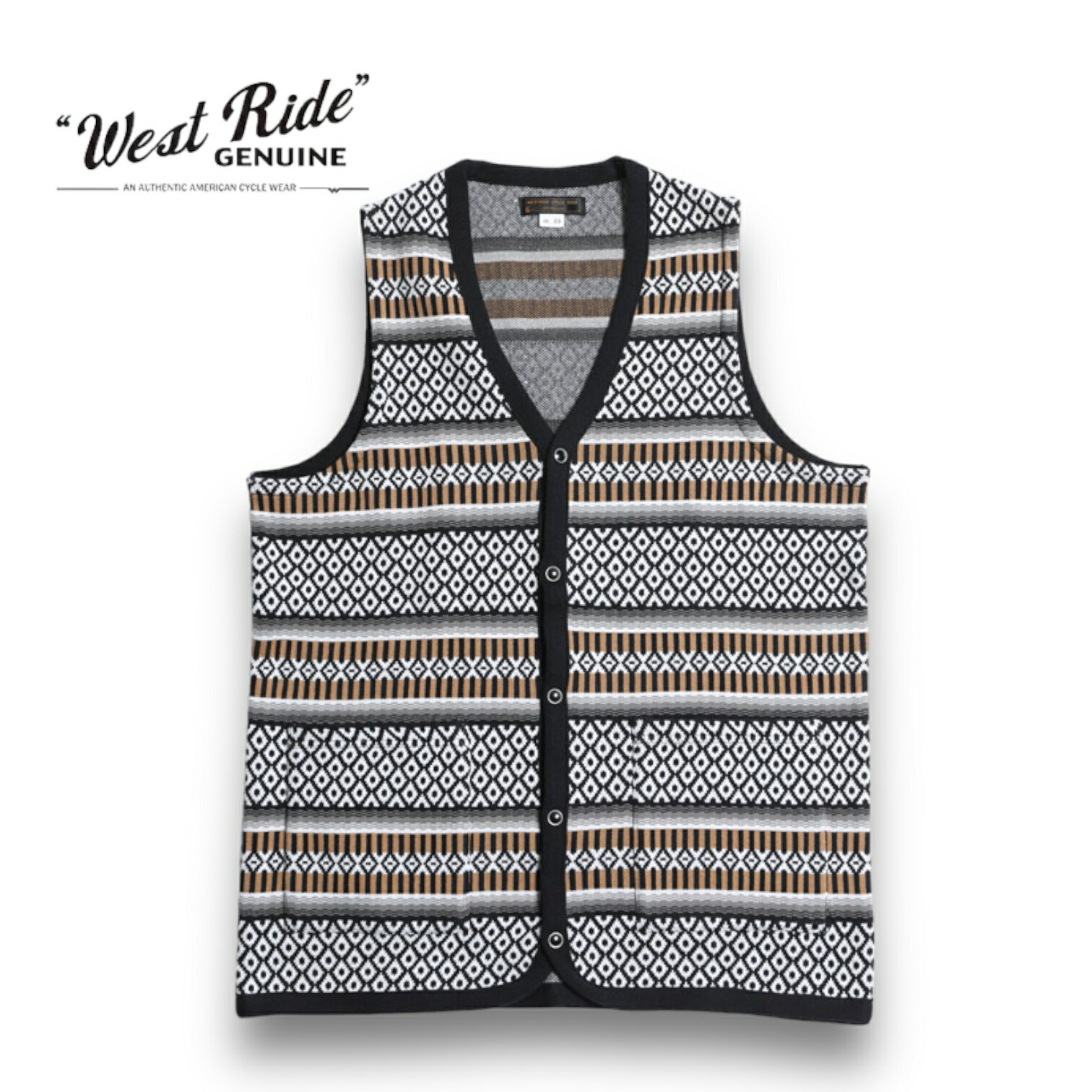 楽天BETTON CLOTHINGニットベスト バイクベスト 柄ベスト メンズファッション 【送料無料】WESTRIDE ウエストライド NGT RUG VEST メンズファッション コットン ニットベスト