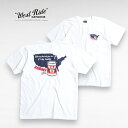 半袖 Tシャツ 白 バックプリント メンズ 綿 コットン WESTRIDE ウエストライド PT.TEE.24-06