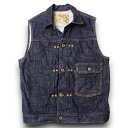 【送料無料】ViSE CLOTHiNG バイスクロージング Cross Denim Vest 4th 〔Blue〕メンズファッション ベスト