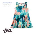 ラスト1点【Tea Collection コーラル フェム タンクトップ】 9-12m ◆ フレアワンピース ノースリーブトロピカル 花柄 サンゴ シダ グリーン 80cm 90cm 春 夏 海外 キッズ ベビー 子ども 赤ちゃん 女の子 ティーコレクション ブランド インポート Coral Fern Tank 出産祝