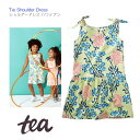 【Tea Collection ショルダードレス ハワイアン】 ティーコレクション Tie Shoulder Dress 2T 3T 95cm 100cm ◆ ノースリーブ ワンピース 花柄 キッズ 黄緑