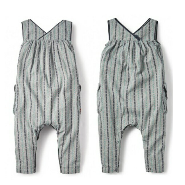 Tea Collection ロンパース グレー ストライプ ブルー サロペット ポケット付き Dobby Pocket Romper お揃い 海外 ボディスーツ かわいい おしゃれ ベビー 赤ちゃん キッズ 子供 女の子 ティーコレクション 秋冬 子供服 80cm 90cm 下着 洋服 Betty