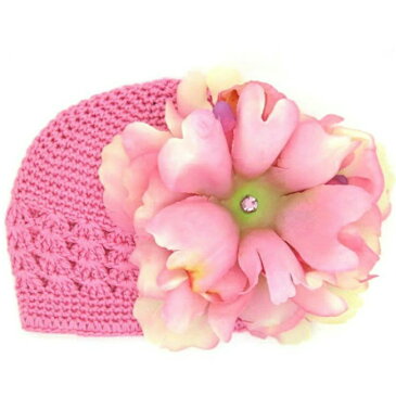 【メール便可】正規品 JamieRaeHats クロシェット ニットハット キャンディピンク × ペールピンクピオニー ◆ ニット ピオニー ピンク キャンディー Candy Pink ジェイミーレイハット 女の子 お花 大花 ハット フラワー かわいい アメリカ ニット帽 おしゃれ 運動会 遠足